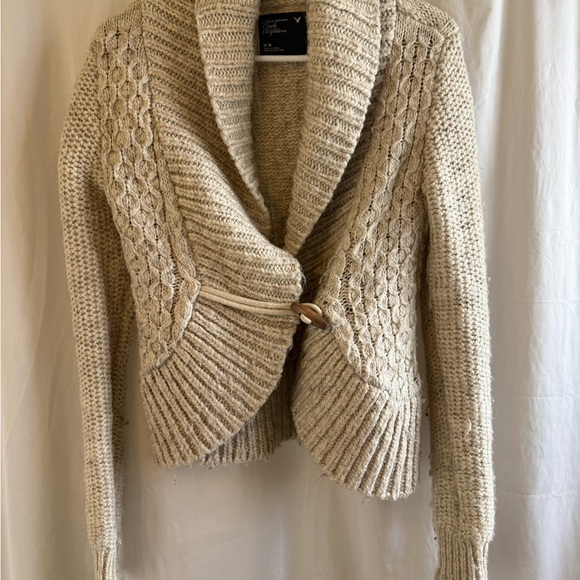 American Eagle Outfitters Sweaters - American Eagle Outfitters Cream Cable Knit Cardigan